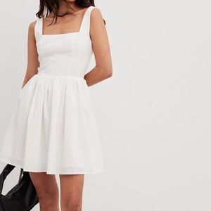 White Puffy Mini Dress